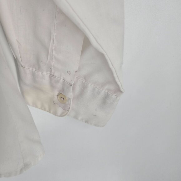 Las olas mens large white elephant tiger giraffe embroidered patchwork button up - Picture 9 of 11